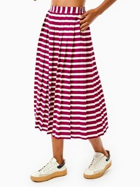 Addison Bay Liza skirt Burgundy ivory stripe new NWT x Mary Orton